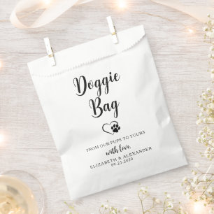 Doggie Treats Personalized Biscuit Bar Pet Wedding Favour Bag