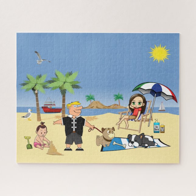 Doggone Beachy Jigsaw Puzzle (Horizontal)