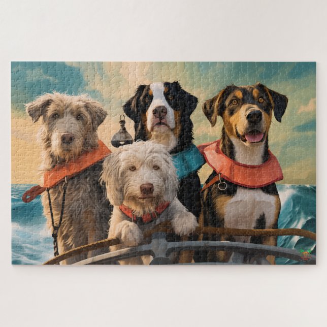 Doggone Sailors: Paws on Deck Jigsaw Puzzle (Horizontal)