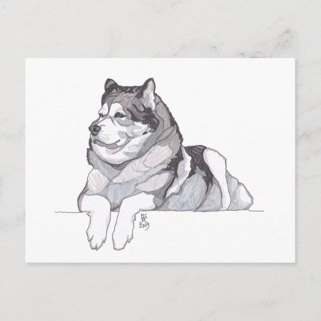 Doggust 2019 Alaskan Malamute Postcard (Front)