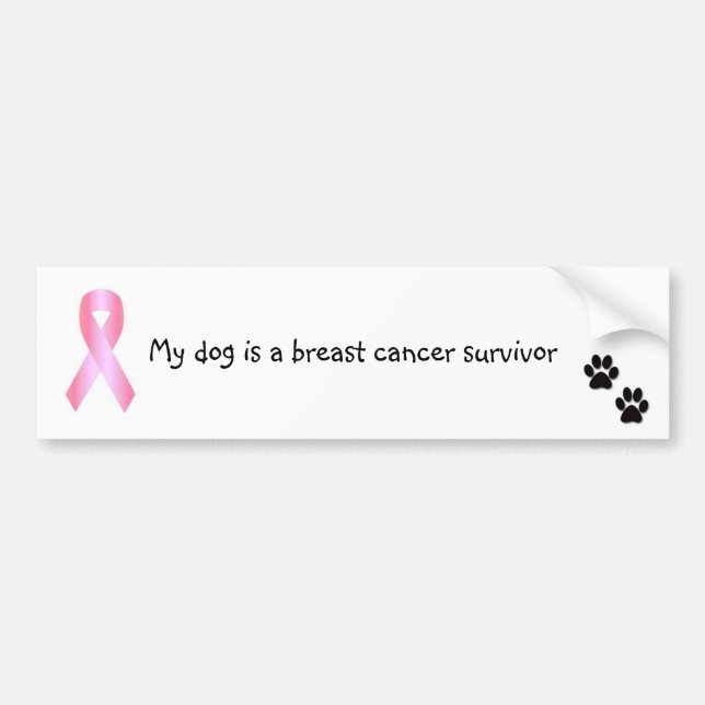 Doggy breast cancer survivor bumper sticker (Front)