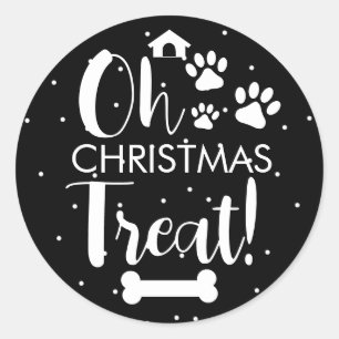 Doggy Christmas Present, pooch, Custom Dog Biscuit Classic Round Sticker