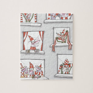 doggy match day reds jigsaw puzzle