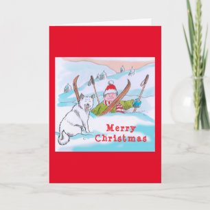 Doggy ski trip Christmas card