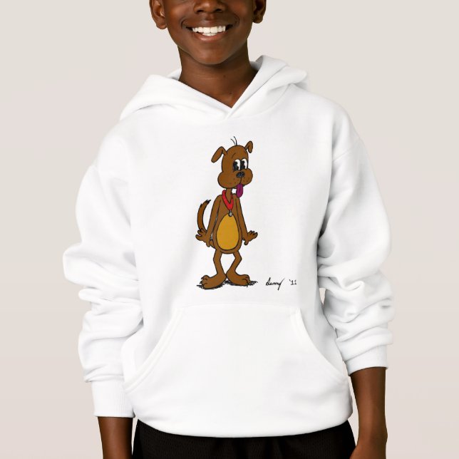 Doggy Toon Kids Hooded Sweatshirt (Front)