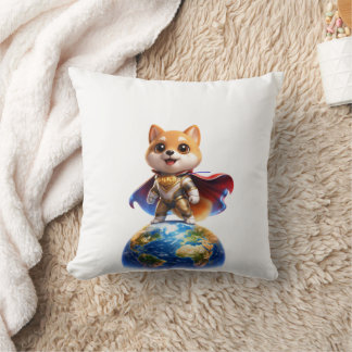 DOGI Hero – Save The World Throw Pillow