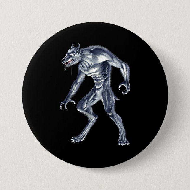 Dogman Cryptid Beast 3 Inch Round Button (Front)