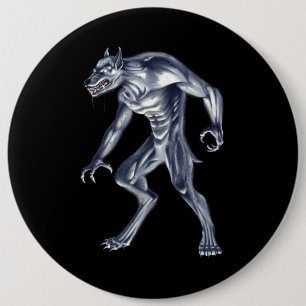 Dogman Cryptid Beast 6 Inch Round Button