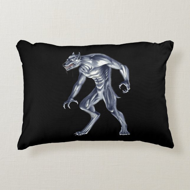 Dogman Cryptid Beast Accent Pillow (Front)