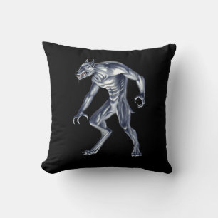 Dogman Cryptid Beast Throw Pillow