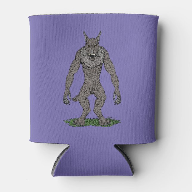 Dogman Cryptid or Werewolf Can Cooler (Front)