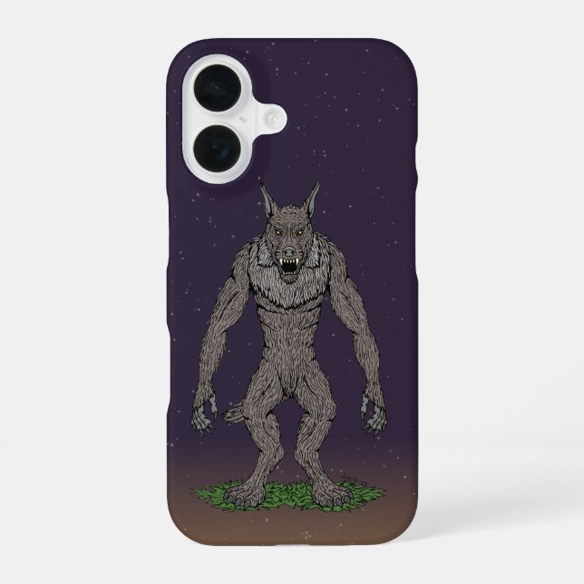 Dogman Cryptid or Werewolf iPhone 16 Case (Back)