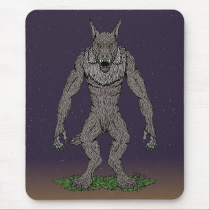 Dogman Cryptid or Werewolf Mouse Pad