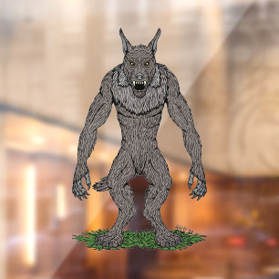 Dogman Cryptid or Werewolf Window Cling