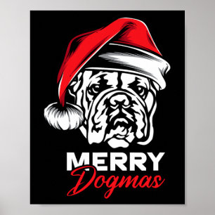 Dogmas English Bulldog Christmas Poster