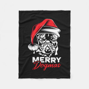 Dogmas French Bulldog Frenchie Christmas Fleece Blanket