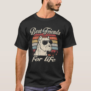 Dogo Argentino Best Friends For Life Funny Vintage T-Shirt