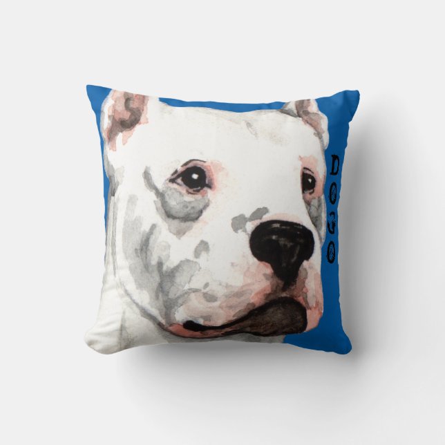 Dogo Argentino Colour Block Throw Pillow (Front)