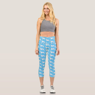 Dogo argentino dog cartoon illustration capri leggings