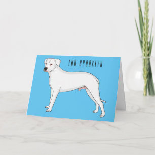 Dogo argentino dog cartoon illustration card