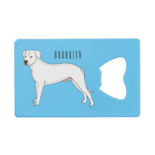 Dogo argentino dog cartoon illustration credit card bottle opener