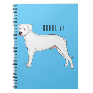 Dogo argentino dog cartoon illustration notebook