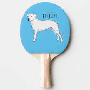 Dogo argentino dog cartoon illustration  ping pong paddle