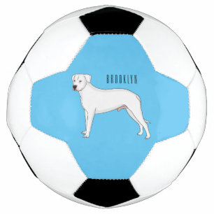 Dogo argentino dog cartoon illustration soccer ball