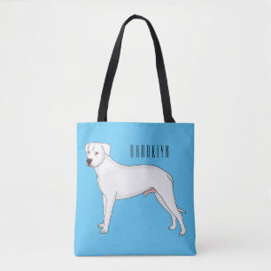 Dogo argentino dog cartoon illustration tote bag