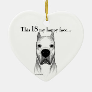 Dogo Argentino Happy Face Ceramic Ornament