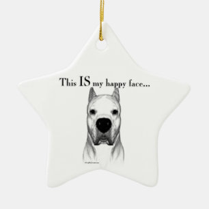 Dogo Argentino Happy Face Ceramic Ornament