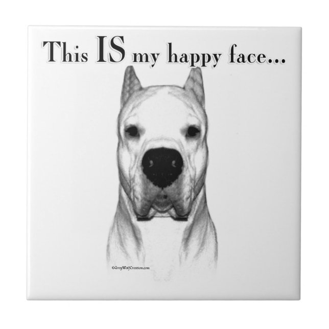 Dogo Argentino Happy Face Tile (Front)