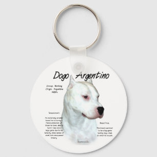 Dogo Argentino History Design Keychain