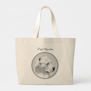Dogo Argentino Painting Mastiff Original Dog Art Large Tote Bag