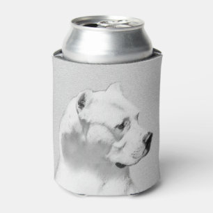 Dogo Argentino Painting - Original Dog Art Can Cooler