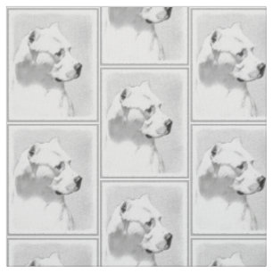 Dogo Argentino Painting - Original Dog Art Fabric