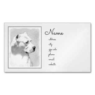 Dogo Argentino Painting - Original Dog Art Magnetic Business Card