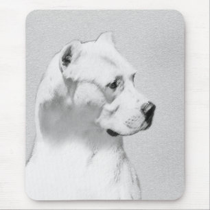 Dogo Argentino Painting - Original Dog Art Mouse Pad