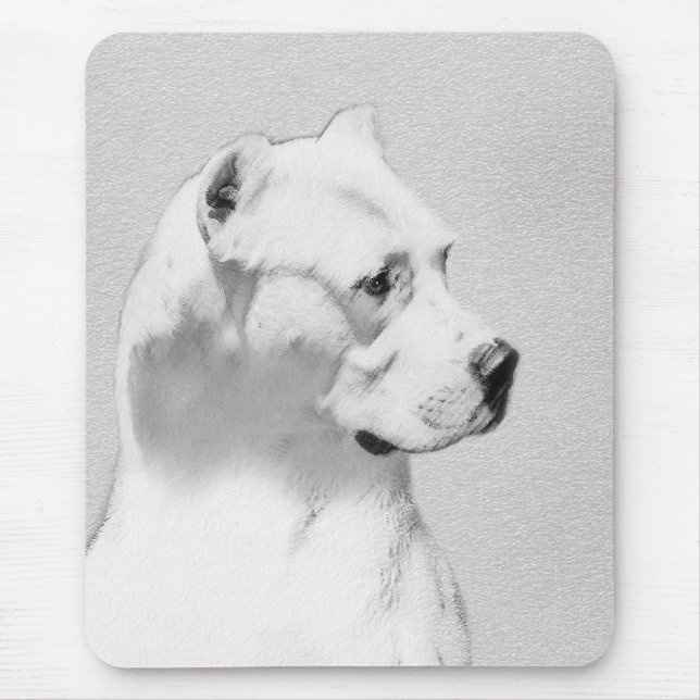 Dogo Argentino Painting - Original Dog Art Mouse Pad (Front)