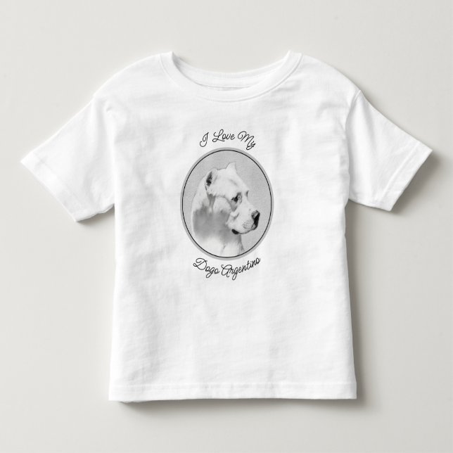 Dogo Argentino Painting - Original Dog Art Toddler T-shirt (Front)