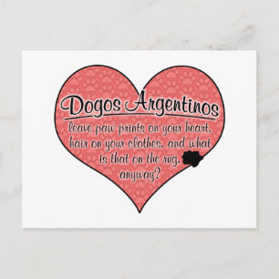 Dogo Argentino Paw Prints Dog Humour Postcard