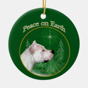 Dogo Argentino Peace Ceramic Ornament