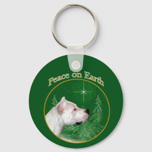 Dogo Argentino Peace Keychain
