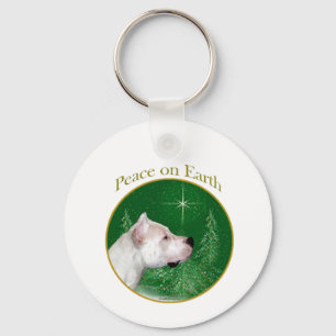 Dogo Argentino Peace Keychain