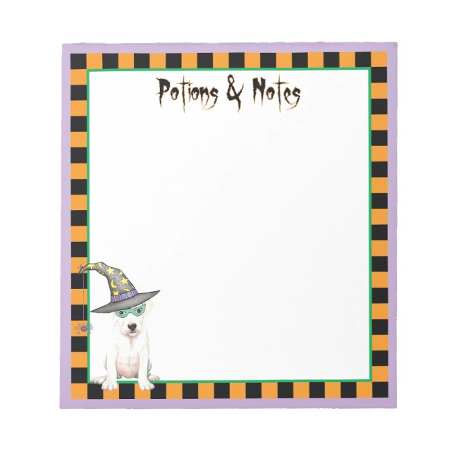 Dogo Argentino Witch Notepad (Front)