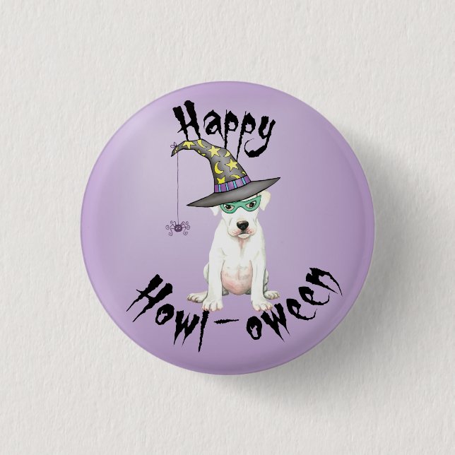 Dogo Argentino Witch Pinback Button (Front)