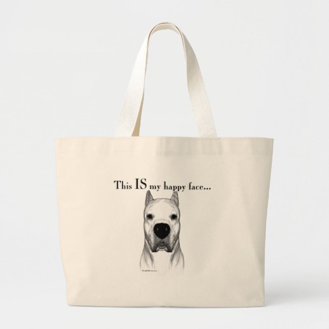 Dogo Happy Face Large Tote Bag (Front)