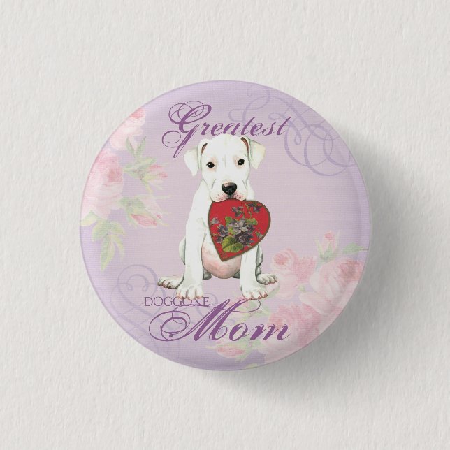 Dogo Heart Mom 1 Inch Round Button (Front)