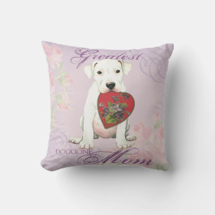Dogo Heart Mom Throw Pillow