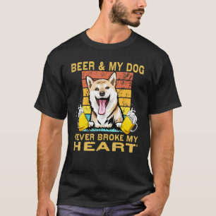 Dogs 365 Beer & Cute Dog Never Broke My Heart 1 T-Shirt